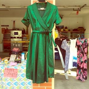 Vintage Forest Green Party Dress